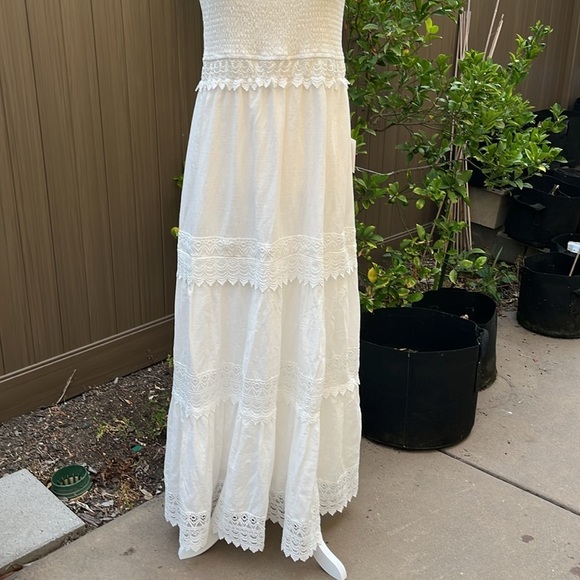 Lulus Mediterranean Moments White Lace Strapless Tiered Maxi Dress  XL  … - Picture 7 of 16